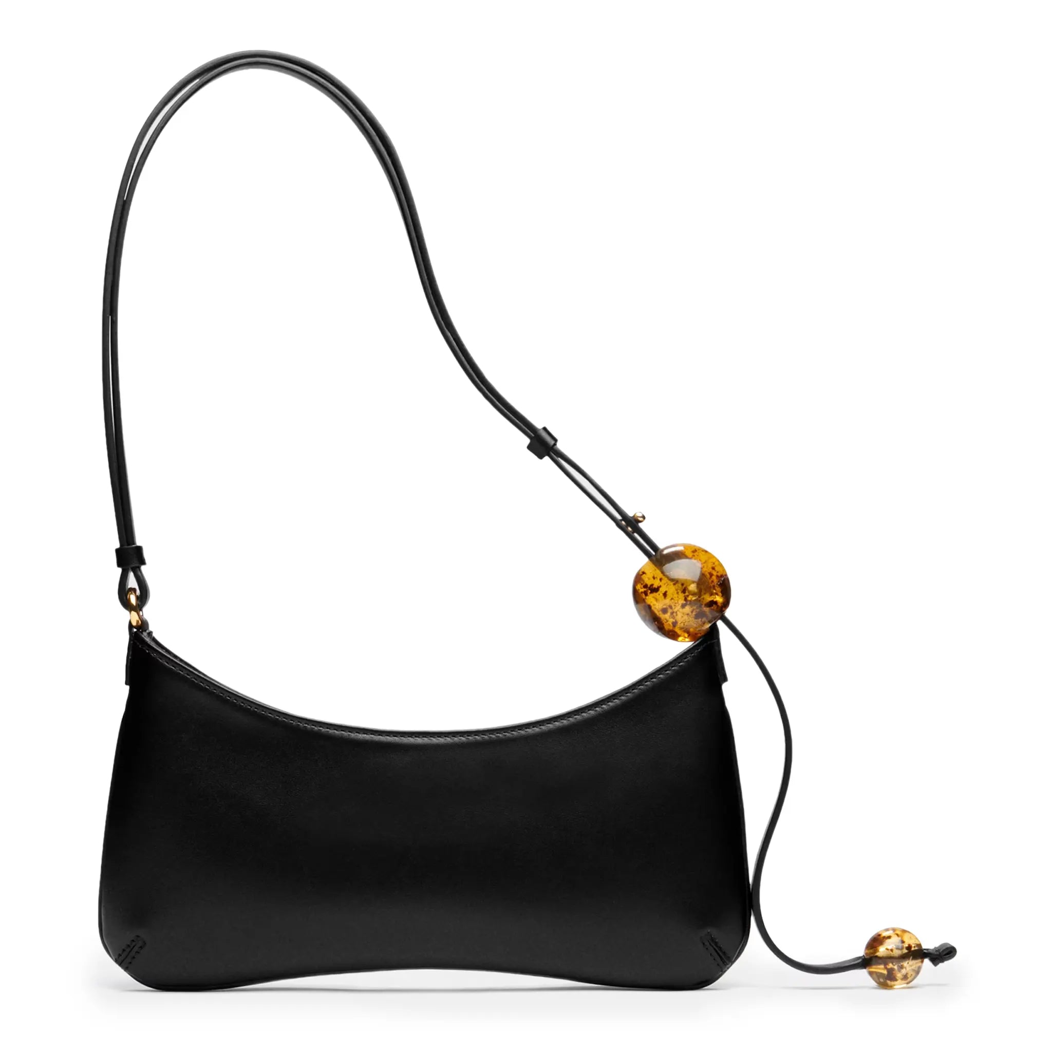 Back view of Jacquemus Le Bisou Perle Black Shoulder Bag 231BA057-3000-990